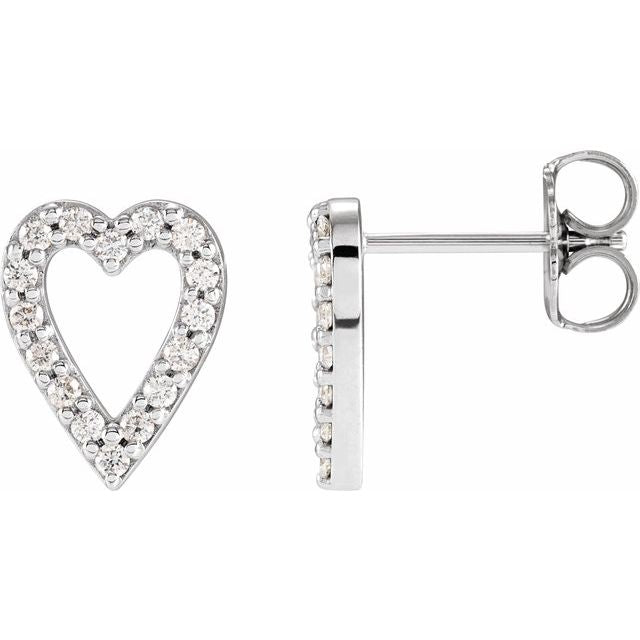 1/4 CTW Natural Diamond Heart Earrings