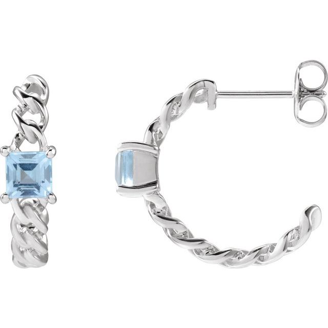 14K Natural Sky Blue Topaz Earrings
