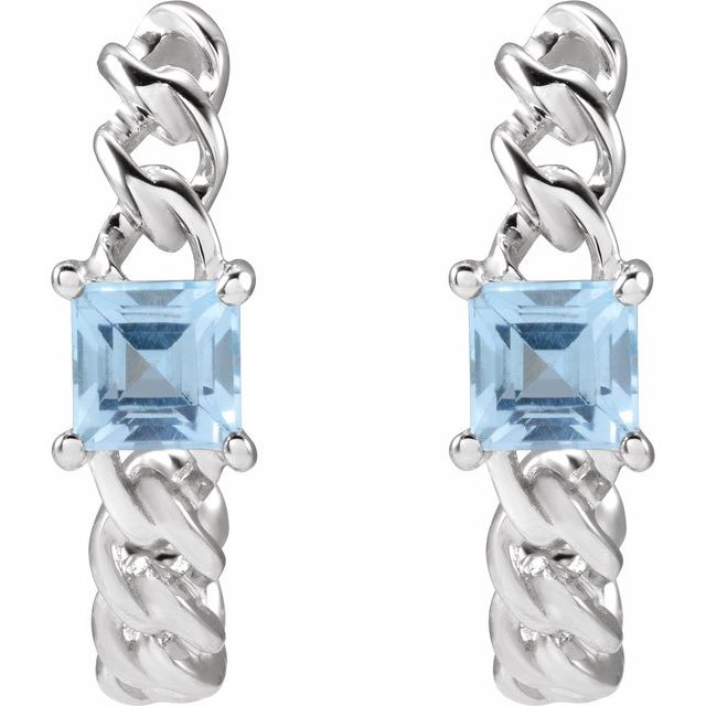 14K Natural Sky Blue Topaz Earrings