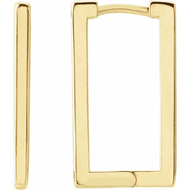 14K Geometric Hinged Hoop Earring