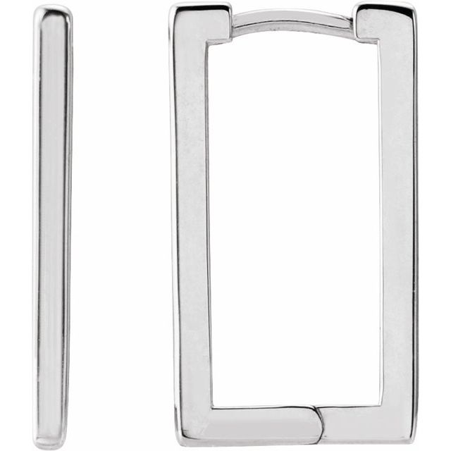 Sterling Silver Geometric Hinged Hoop Earrings