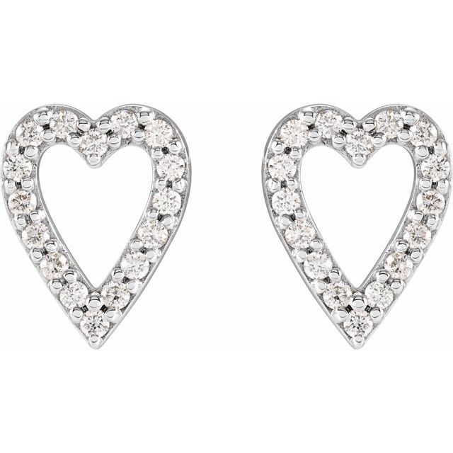 1/4 CTW Natural Diamond Heart Earrings