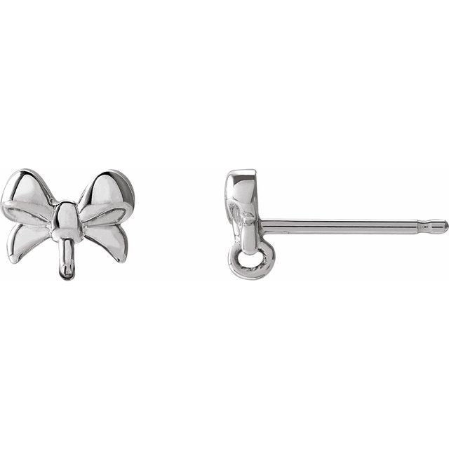 Sterling Silver Bow Earring Top