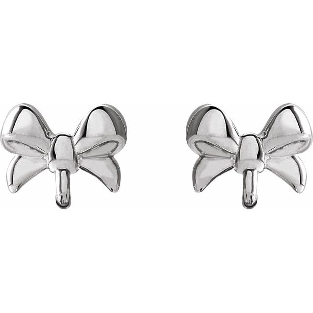 Sterling Silver Bow Earring Top