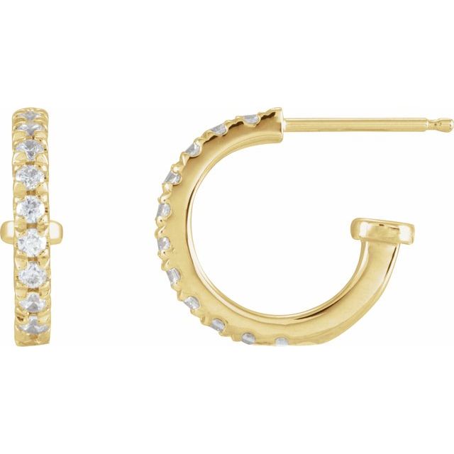 14K 1/6 CTW Lab-Grown Diamond Hoop Earring Top