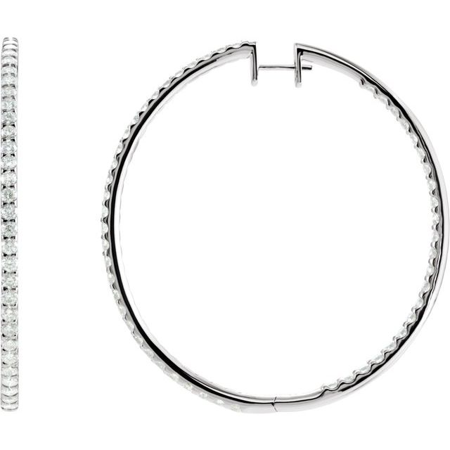 14K 5 CTW Natural Diamond Inside-Outside Hoop Earrings