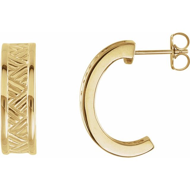 10K J-Hoop Earrings