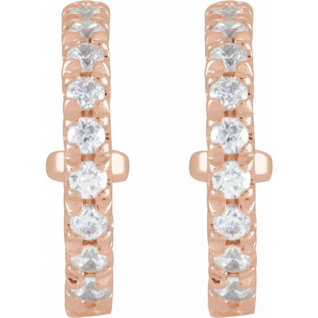 14K 1/5 CTW Natural Diamond Hoop Earring Top
