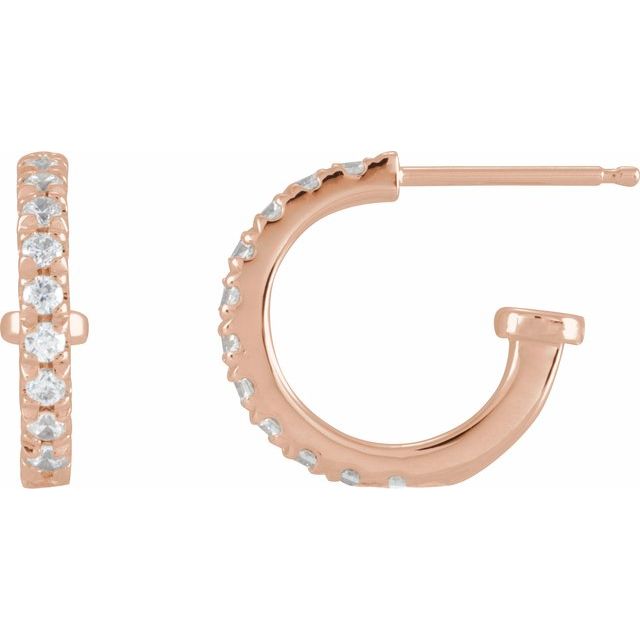 14K 1/5 CTW Natural Diamond Hoop Earring Top