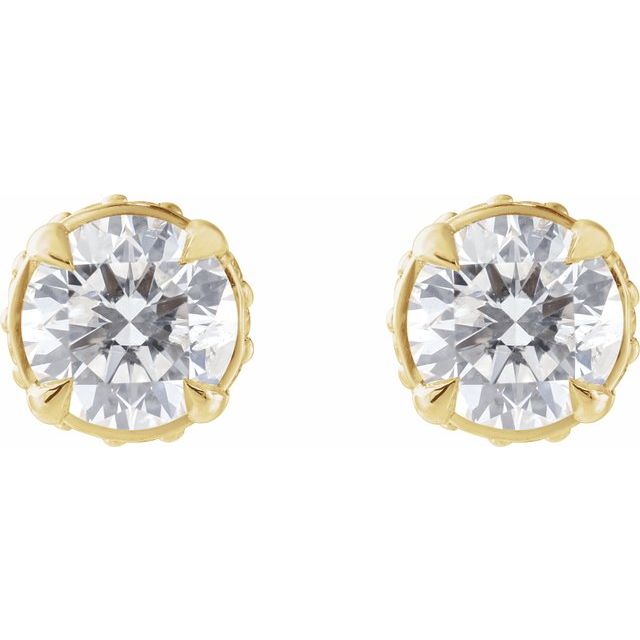 14K 9/10 CTW Natural Diamond Hidden Halo Earrings