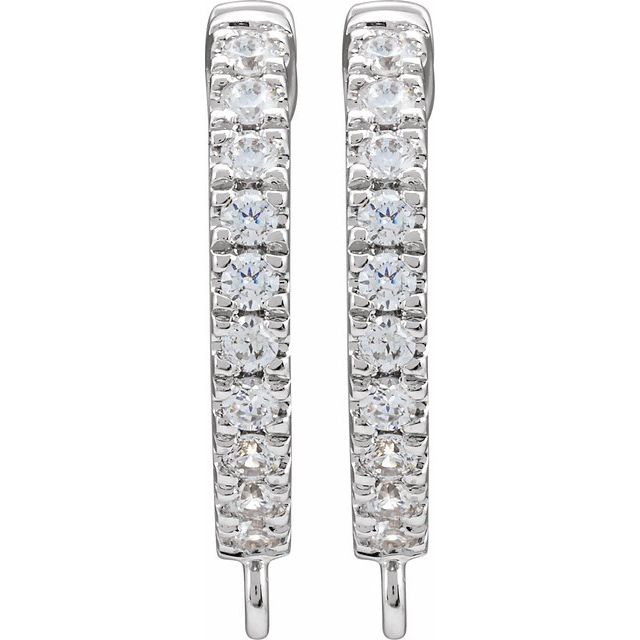 1/6 CTW Natural Diamond Hinged Hoop Earring Top