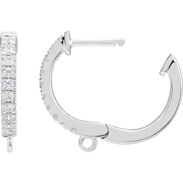 1/6 CTW Natural Diamond Hinged Hoop Earring Top