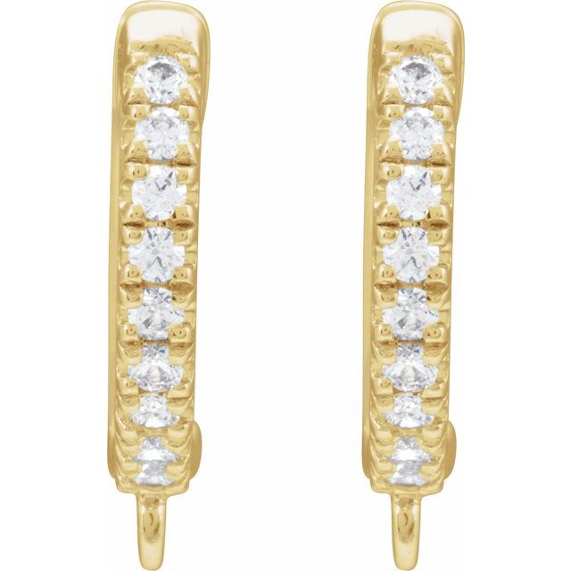 10K 1/10 CTW Natural Diamond Hinged Hoop Earring Top