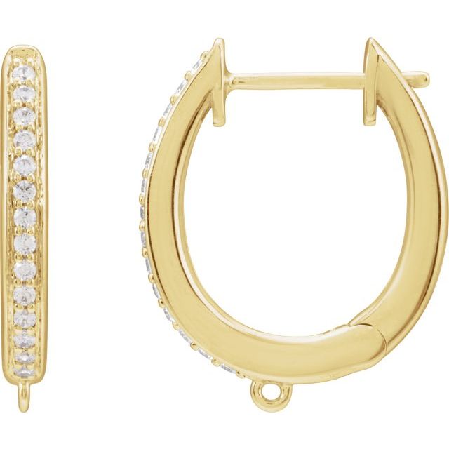14K .07 CTW Lab-Grown Diamond Hinged Oval Hoop Earring Top