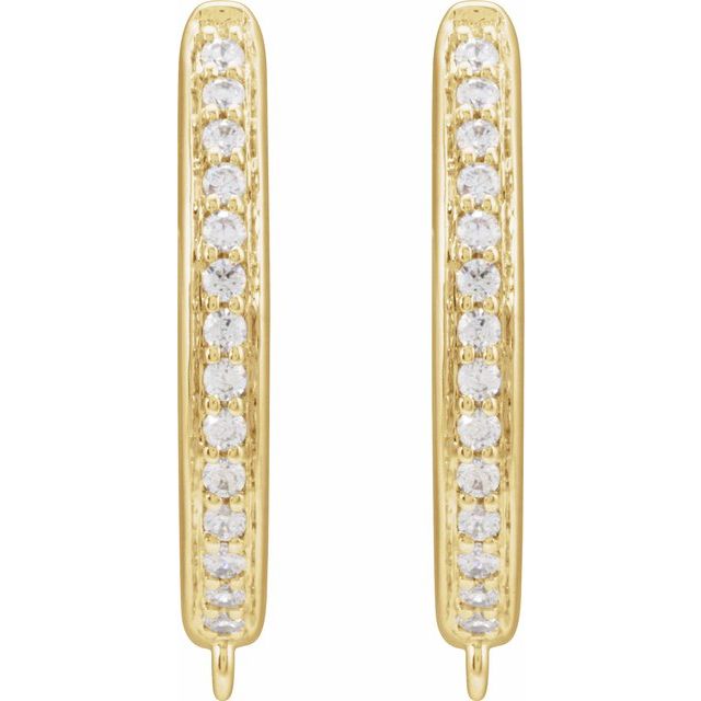 14K .07 CTW Lab-Grown Diamond Hinged Oval Hoop Earring Top