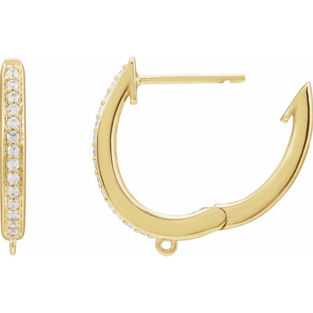 14K .07 CTW Lab-Grown Diamond Hinged Oval Hoop Earring Top