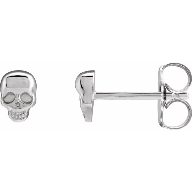 Sterling Silver Skull Earrings