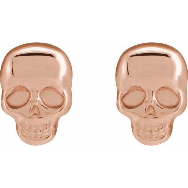14K Skull Earring
