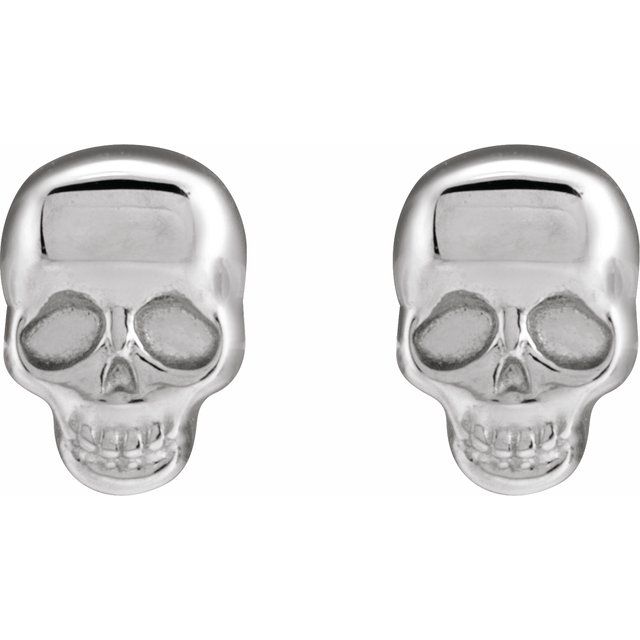 Sterling Silver Skull Earrings
