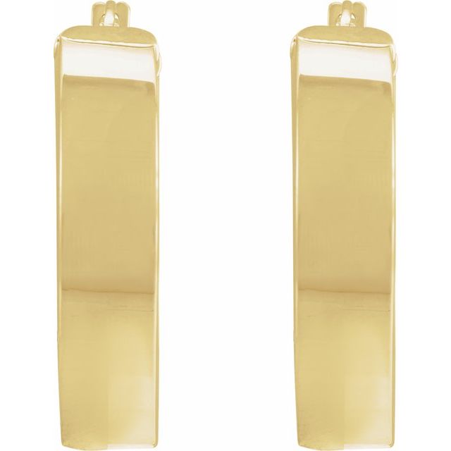 14K Flat Tube Hoop Earrings