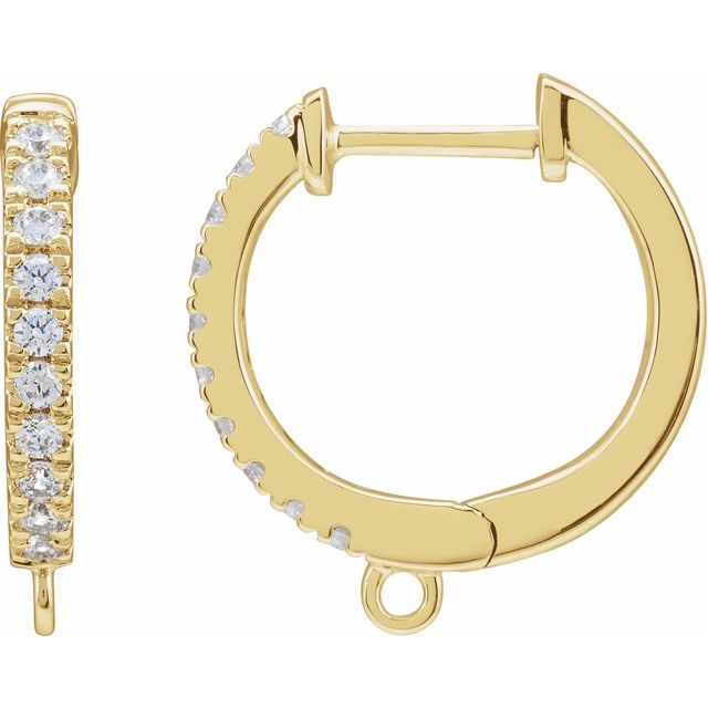14K 1/6 CTW Lab-Grown Diamond Hinged Hoop Earring Top