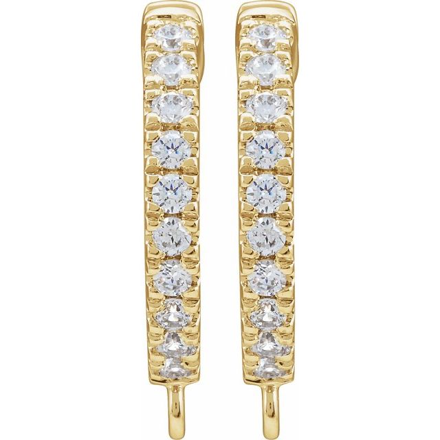 14K 1/6 CTW Lab-Grown Diamond Hinged Hoop Earring Top
