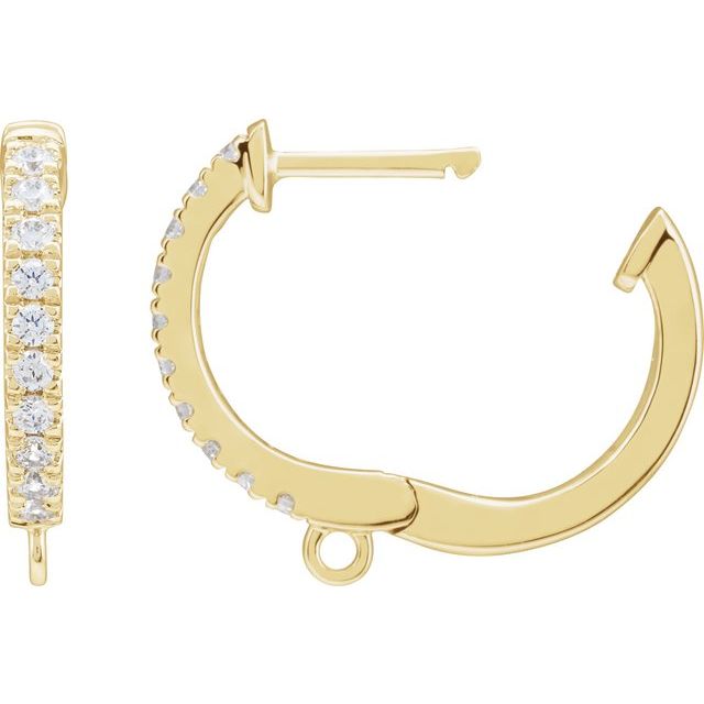 14K 1/6 CTW Lab-Grown Diamond Hinged Hoop Earring Top