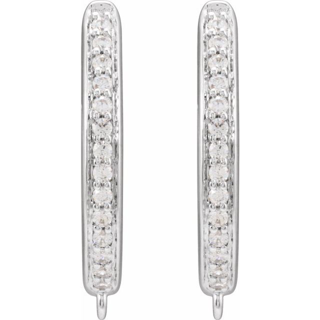 .07 CTW Lab-Grown Diamond Hinged Oval Hoop Earring Top