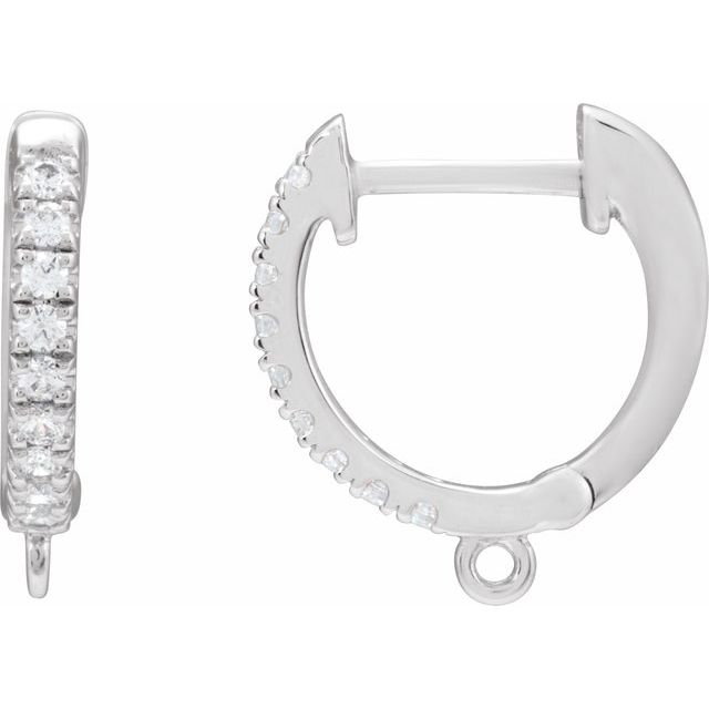 14K 1/10 CTW Lab-Grown Diamond Hinged Hoop Earring Top