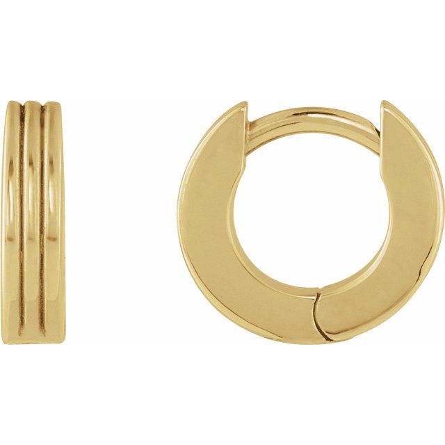 14K Hinged Huggie Hoop Earrings