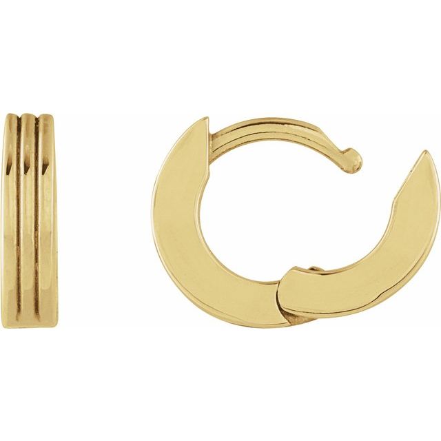14K Hinged Huggie Hoop Earrings