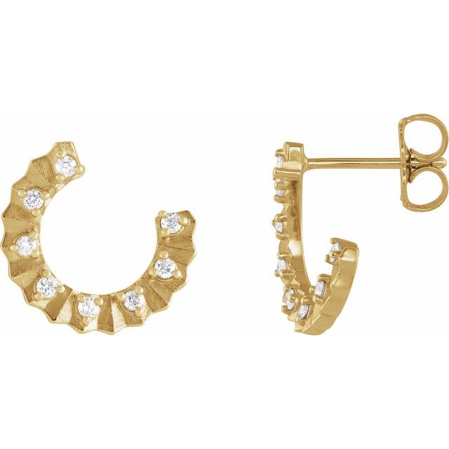 14K 1/8 CTW Natural Diamond Forward-Facing Earrings