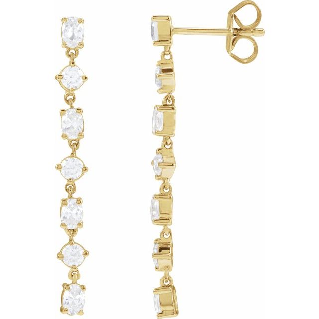 14K 1 1/5 CTW Lab-Grown Diamond Dangle Earrings