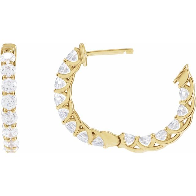14K 2 1/5 CTW Lab-Grown Diamond Inside-Outside Hoop Earrings