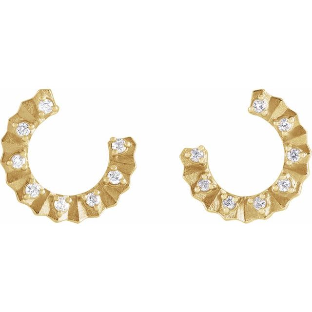 14K 1/8 CTW Natural Diamond Forward-Facing Earrings