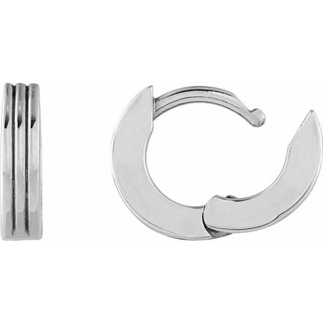 Sterling Silver Hinged Huggie Hoop Earring