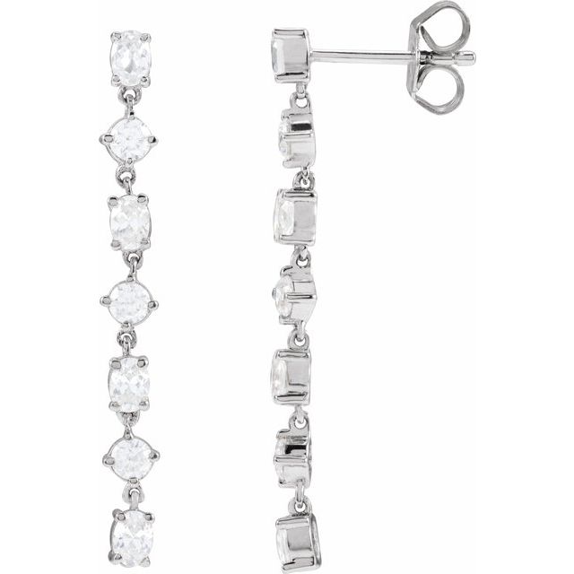 14K 1 1/5 CTW Lab-Grown Diamond Dangle Earrings