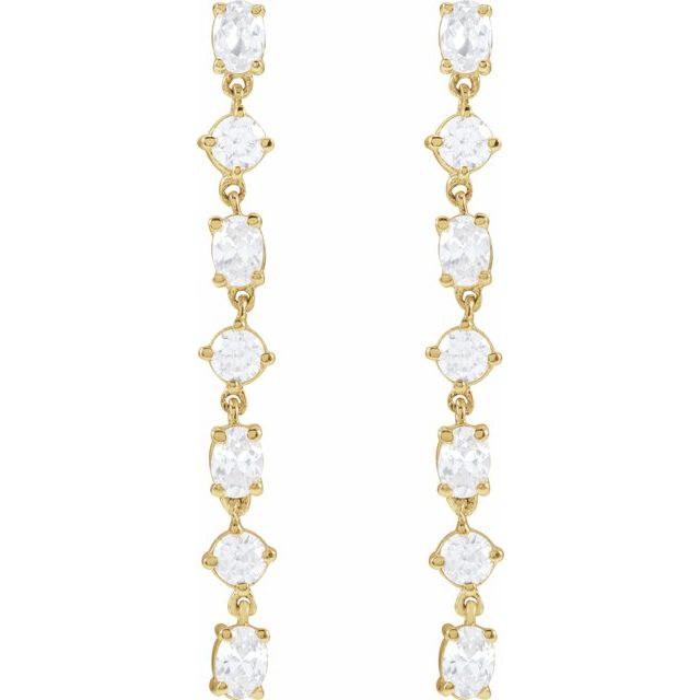 14K 1 1/5 CTW Lab-Grown Diamond Dangle Earrings