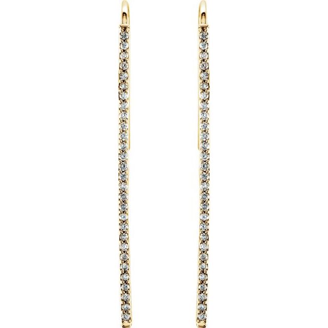 14K 1/4 CTW Natural Diamond Vertical Bar Earrings