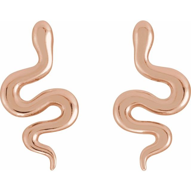 14K Left Snake Earring