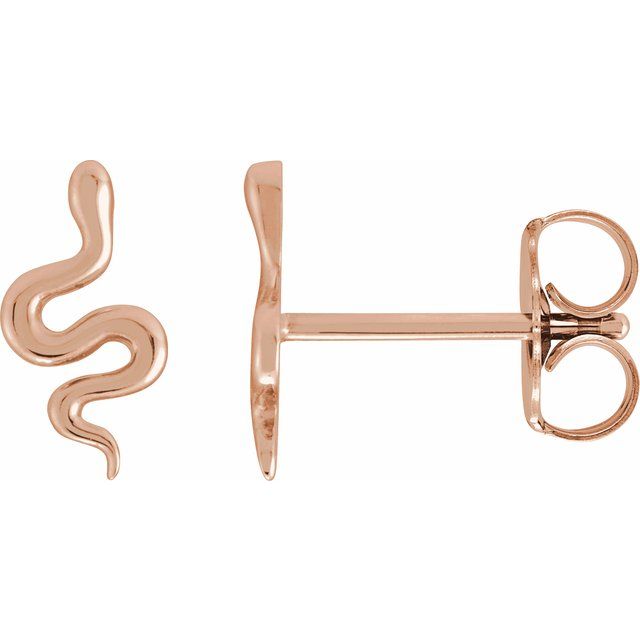 14K Left Snake Earring