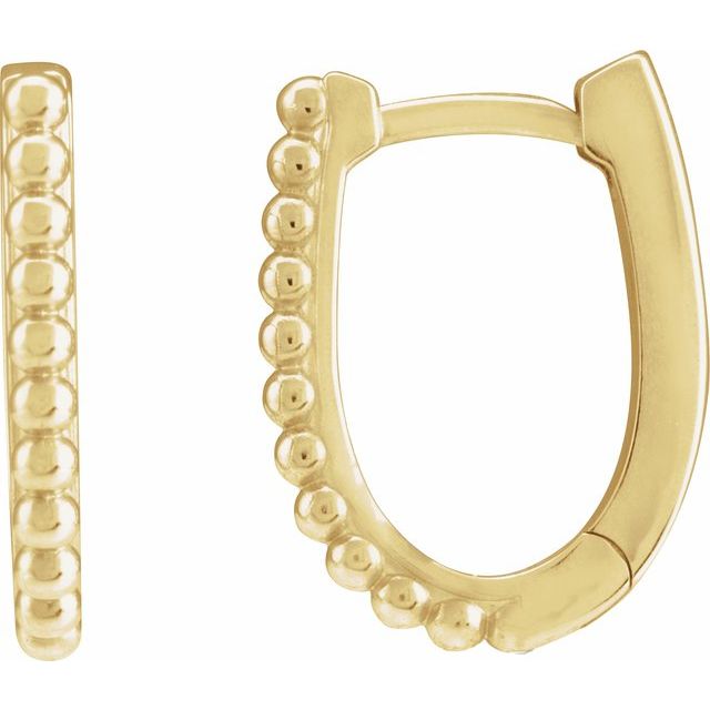14K Beaded 10.6 Hoop Earrings