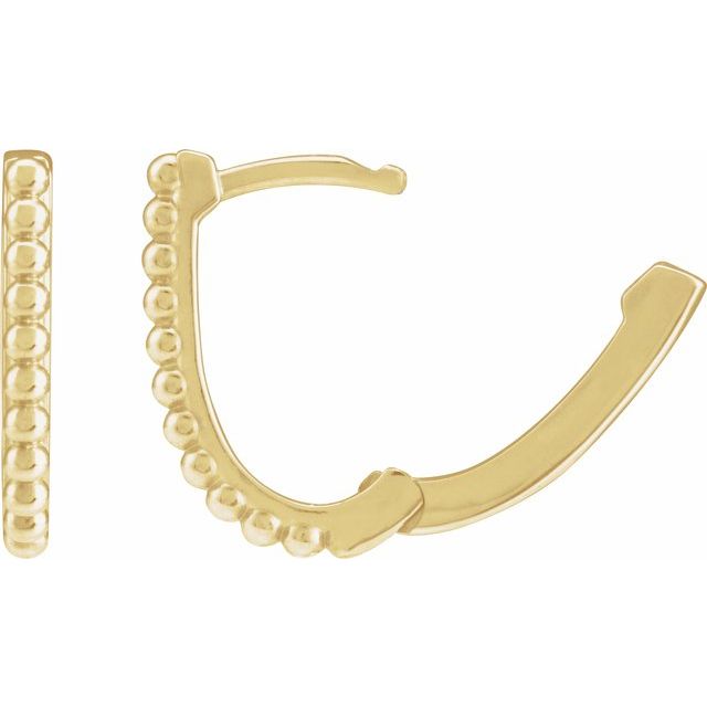 14K Beaded 10.6 Hoop Earrings