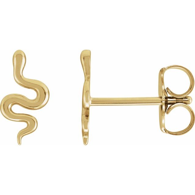 14K Snake Earrings