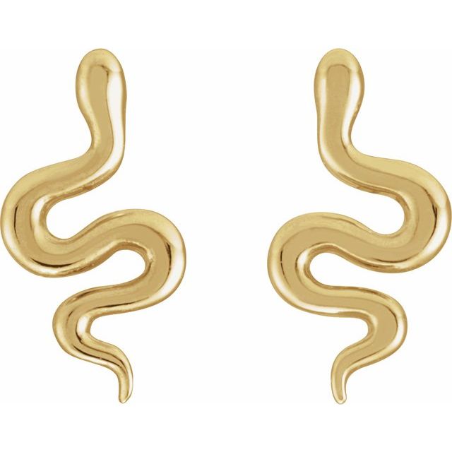 14K Snake Earrings