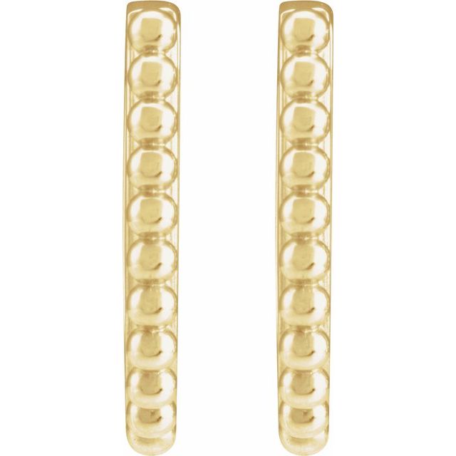 14K Beaded 10.6 Hoop Earrings