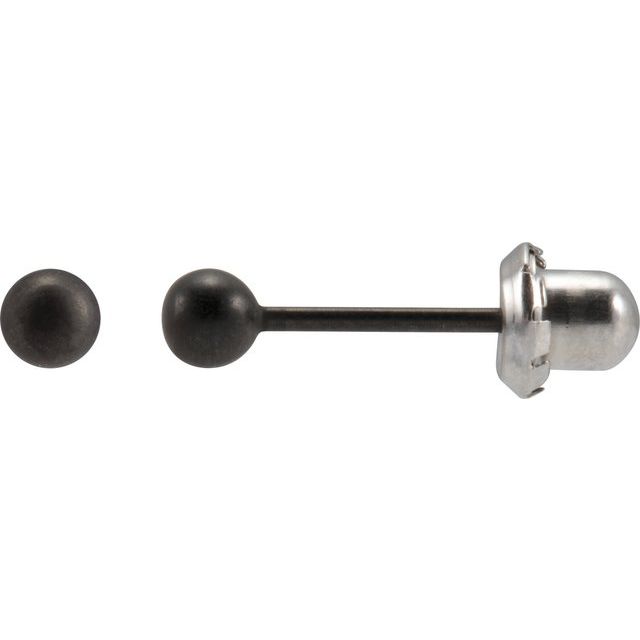 Stainless Steel Black Oxidized Ball Inverness® Piercing Stud Earrings