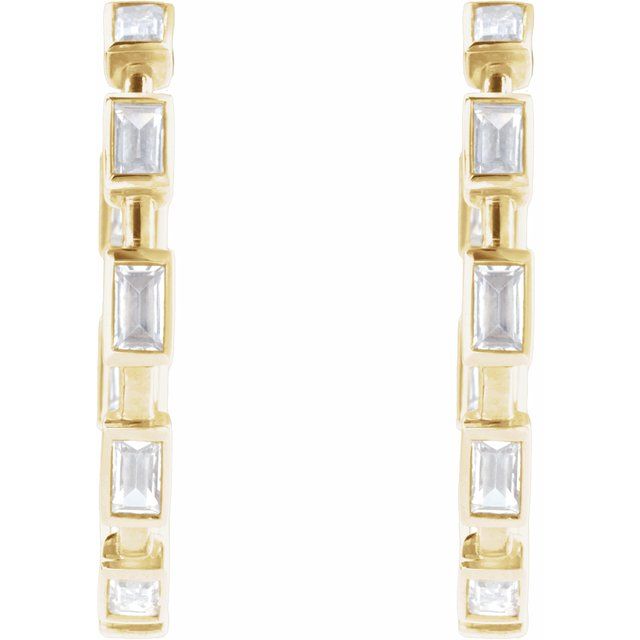 14K 1 1/4 CTW Lab-Grown Diamond Hoop Earrings