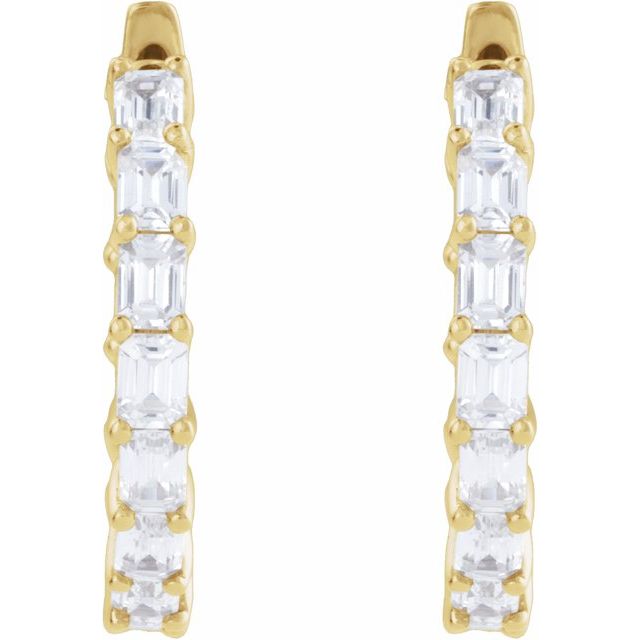 14K 3 CTW Lab-Grown Diamond Inside-Outside Hoop Earrings