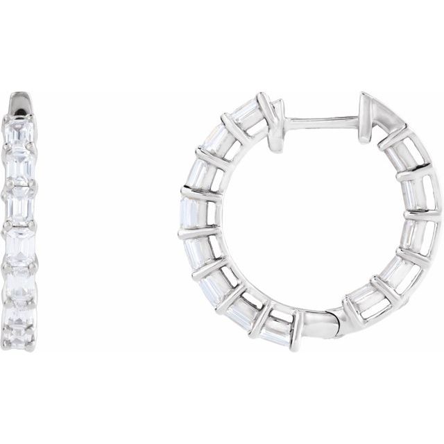14K 3 CTW Lab-Grown Diamond Inside-Outside Hoop Earrings